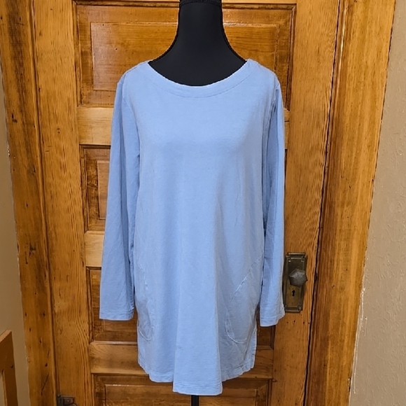 Pure Jill Tops - Pure Jill Affinity Blue Long Sleeve French Terry Top LP